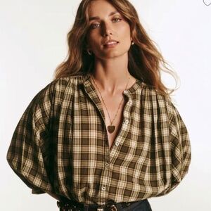 NWT Madewell Balloon Sleeve Top, Size M